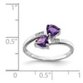 thumbnail image 5 of 925 Sterling Silver Rhodium Amethyst and Diamond Heart Ring Size 7, 5 of 6