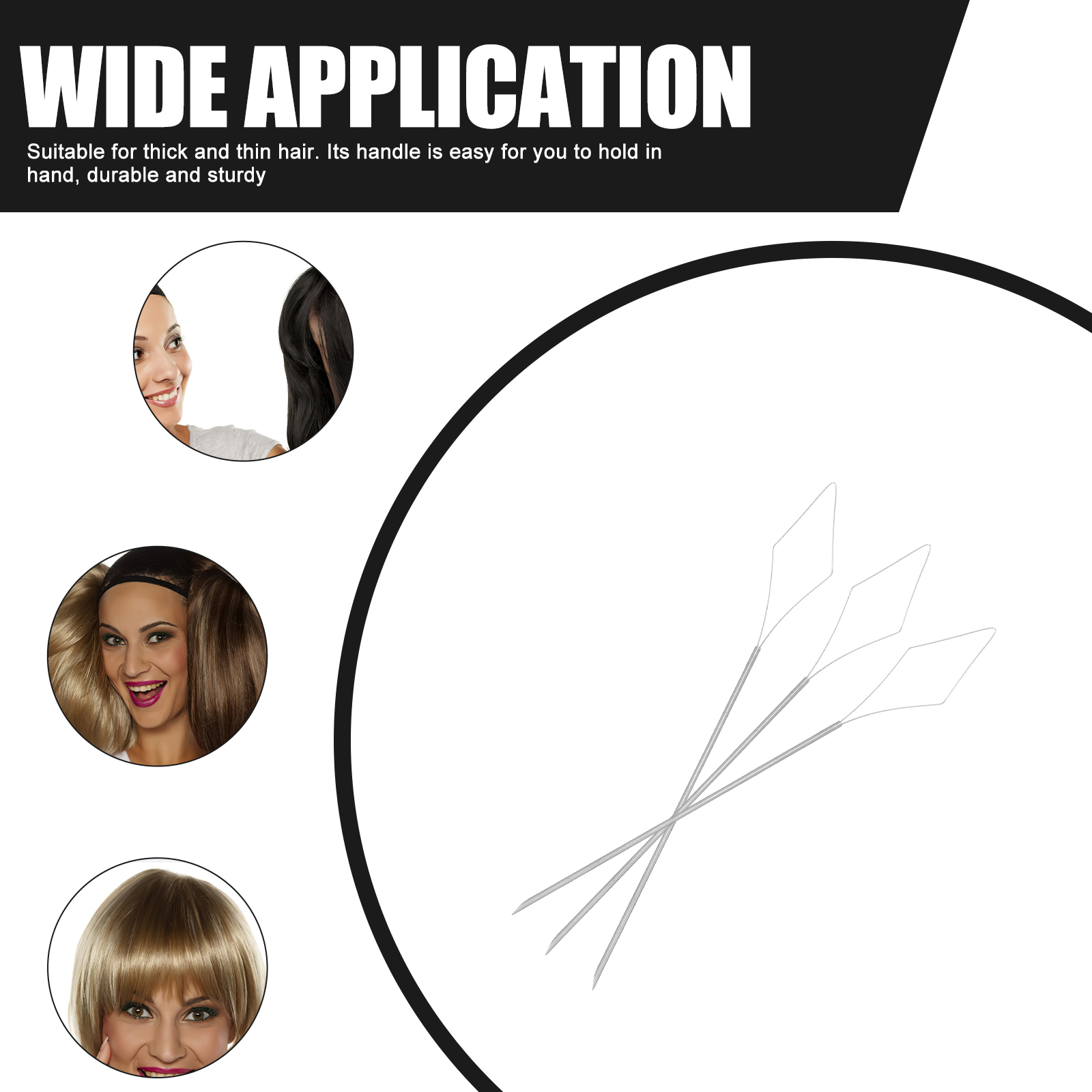 ventilating needle for lace wig 3Pcs Dreadlock Crochet Needle Small  Interlocking Tool Hair Extension Tools 