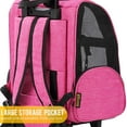 thumbnail image 6 of KOPEKS Pet Dog Travel Carrier Backpack Deluxe with Wheels Approved by Most Airlines - Heather Pink, 6 of 9