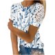 thumbnail image 2 of Fiudx Ofertas Flash Artículos En Oferta Camiseta Estampada a La Moda para Mujer, Blusa de Manga Corta con Encaje, Tops Informales con Cuello Redondo, 2 of 5