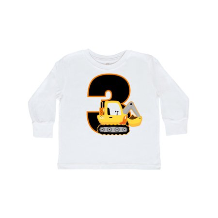

Inktastic 3rd Birthday Construction Shovel Truck Gift Toddler Boy Girl Long Sleeve T-Shirt