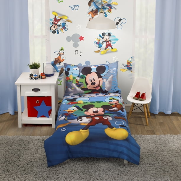 Mickey Mouse Toddler Bedding Set / Disney 4 Piece Toddler Bedding Set Mickey Mouse Playhouse