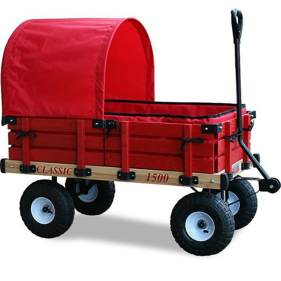 Millside Chariot en bois d'enfant classique couvert.