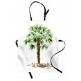 thumbnail image 1 of Tropical Apron, Exotic Hawaiian Palm Leaves Hand Drawn Watercolor Tropical Nature Silhouette, Unisex Kitchen Bib with Adjustable Neck for Cooking Gardening, Adult Size, Fern Green Brown, by Ambesonne, 1 of 4