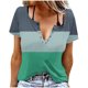 thumbnail image 1 of Camisetas de Cuello Redondo Botón de Impresión de la Moda de Manga Corta de las Mujeres, Poliéster Spandex, 1 of 5