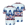 thumbnail image 3 of Daiia Cute Gnomes in USA Mens Baseball Jersey Button Down Shirts Short Sleeve Sports Uniforms-X-Large, 3 of 9