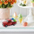 thumbnail image 4 of Meottam Easter Truck with Eggs Metal Vintage Farm Pickup Farmhouse Tabletop Tiered Tray Decor Home Kitchen Mantel Shelf Happy Spring Mini Diecast Truck Decorations (Red), 4 of 6