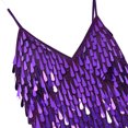 thumbnail image 5 of TSSOE Womens Shiny Sequins Spaghetti Straps Rhythm Latin Samba Rumba Tango Dance Dress Fringe Party Purple One_Size, 5 of 6