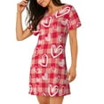 thumbnail image 2 of Naloa valentine day with heart Print Women Nightgowns,Womens Loungewear,Short Sleeve Sleepwear,Comfy Ladies Nightdress, 2 of 6