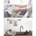 thumbnail image 5 of Happy Easter Kitchen Dish Towels for Drying Dishes Set of 2, Spring Polka Dots Bunny Easter Eggs Rustic Waffle Weave Microfiber Hand Tea Bathroom Towels Quick Dry & Absorbent Towel 15.7x23.6, 5 of 7