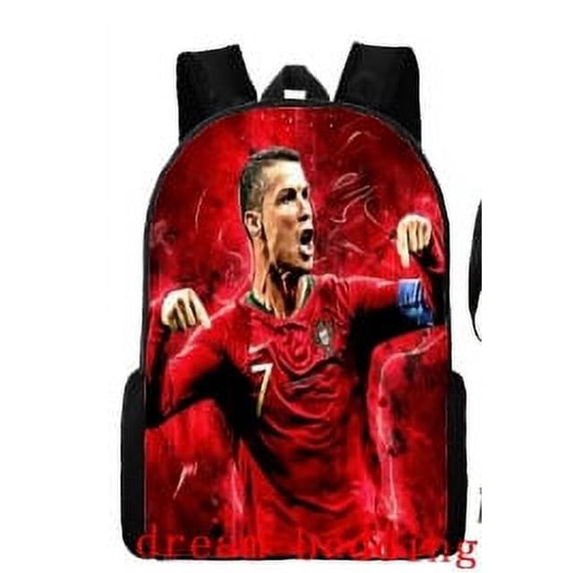 Soccer Star Printed Backpack Three-piece Set, Youth School Bag, Student Backpack-SinKeeU