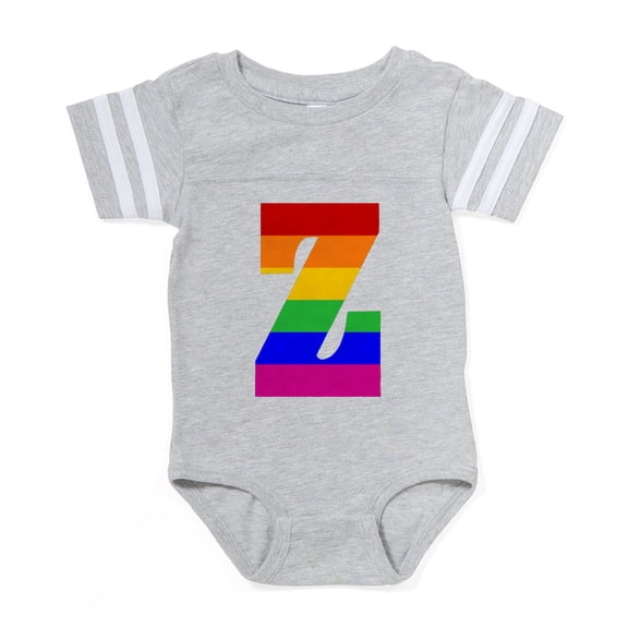 CafePress - Rainbow Letter Z - Cute Infant Baby Football Bodysuit