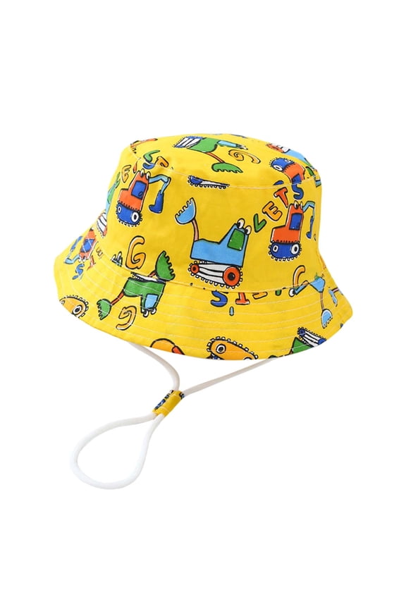 Toddler Boys Llama Printed Bucket Hat Secure Chin Strap Beach Trip Outdoor Bucket Hats