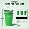 thumbnail image 3 of Sidagar 12 oz Stainless Steel Cups Metal Shatterproof Stackable Pint Drinking Glasses, 3 Pack Green, 3 of 7