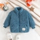 thumbnail image 4 of Gibobby Grandes NiñosOtoño Invierno niños pequeños niñas manga larga Color sólido polar cremallera chaqueta Casual niños abrigos rompevientos prendas de (Azul, 0-6 Meses), 4 of 5
