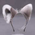 thumbnail image 2 of Diadema de pelo con orejas de gato y zorro de piel sintética de felpa para mujer y niña, diadema para Cosplay, tocado para fiesta de disfraces, accesorios para el cabello, 2 of 5