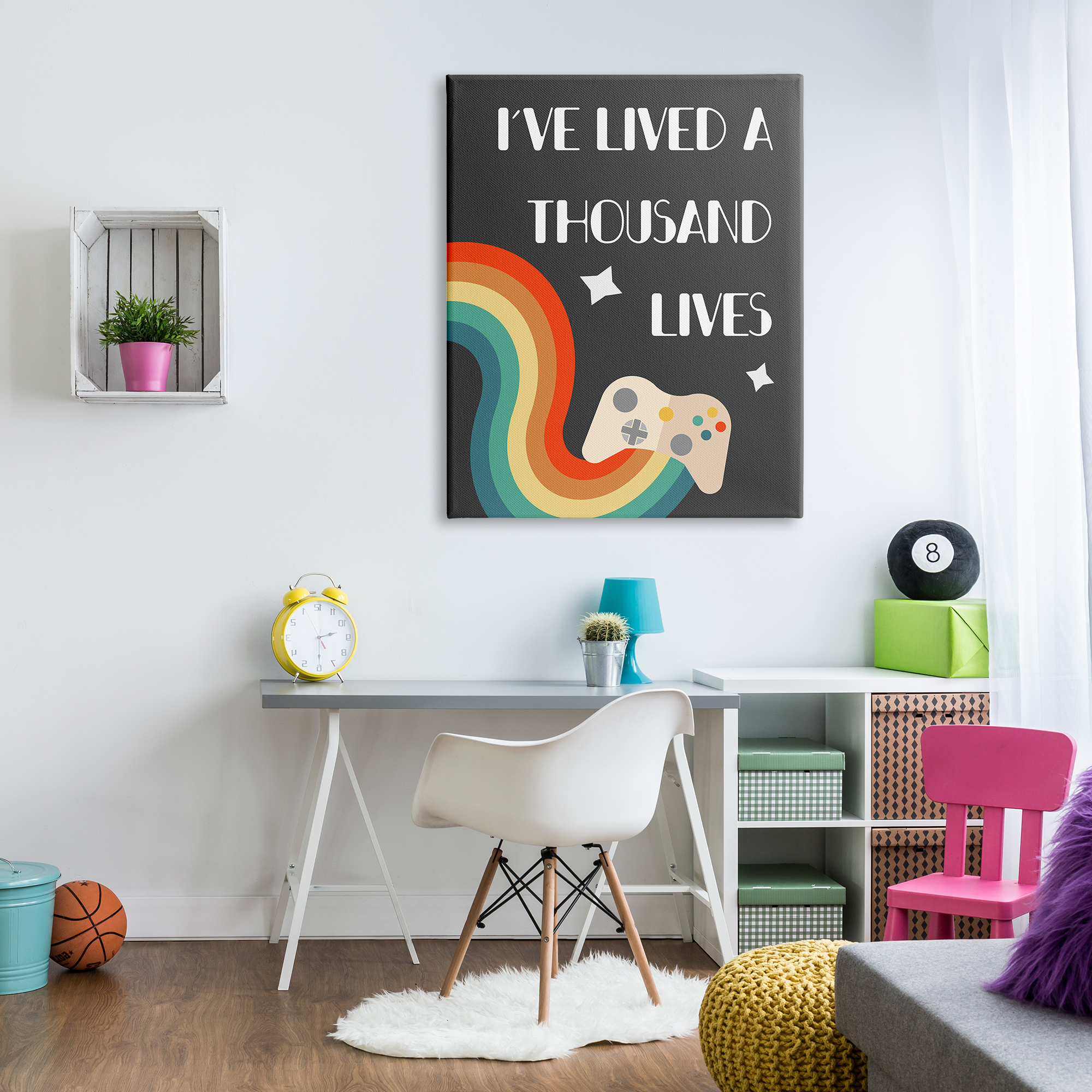 Stupell Industries I've Lived a Thousand Lives Video Game Phrase, 36 x 48, Design by Daphne Polselli