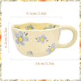 thumbnail image 3 of Elegant Floral Ceramic Mug Coffee Cup with Flower Decorations,250ml,C, 3 of 5