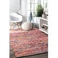 thumbnail image 1 of nuLOOM Hand Woven Chevron Rochell Area Rug, 6' x 9', Magenta, 1 of 2