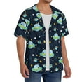 thumbnail image 2 of Sikiie Galaxy With Ufo Men's Wrinkle Free Untucked Cuban Shirt Business Casual Button Down Shirts Short Sleeve Shirt3X-Large, 2 of 5
