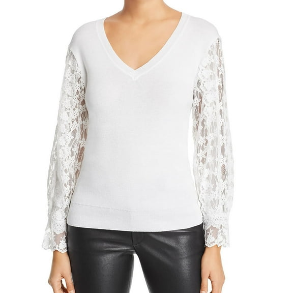 Le Gali Womens Doloris Pullover Sweater, White, X-Large
