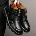 thumbnail image 6 of Men's Classic Leather Boots Comfortable Non-Slip Breathable Handmade Outdoor Driving Shoes Metal Zipper Casual Shoes Brown 44 EU, 6 of 7