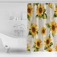 thumbnail image 2 of Sunflower Shower Curtain, 60" x 72", Vintage Flower Leaf Farmhouse Retro Background Waterproof Bathroom Curtain Washable Shower Curtain Set with 12 Hooks, 2 of 6