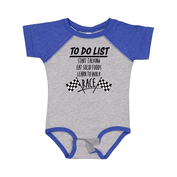 Inktastic To Do List Funny Racing for Baby Boys or Girls Baby Bodysuit