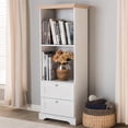 thumbnail image 2 of Baxton Studio Anna 2 Shelf Bookcase in White and Natural, 2 of 11