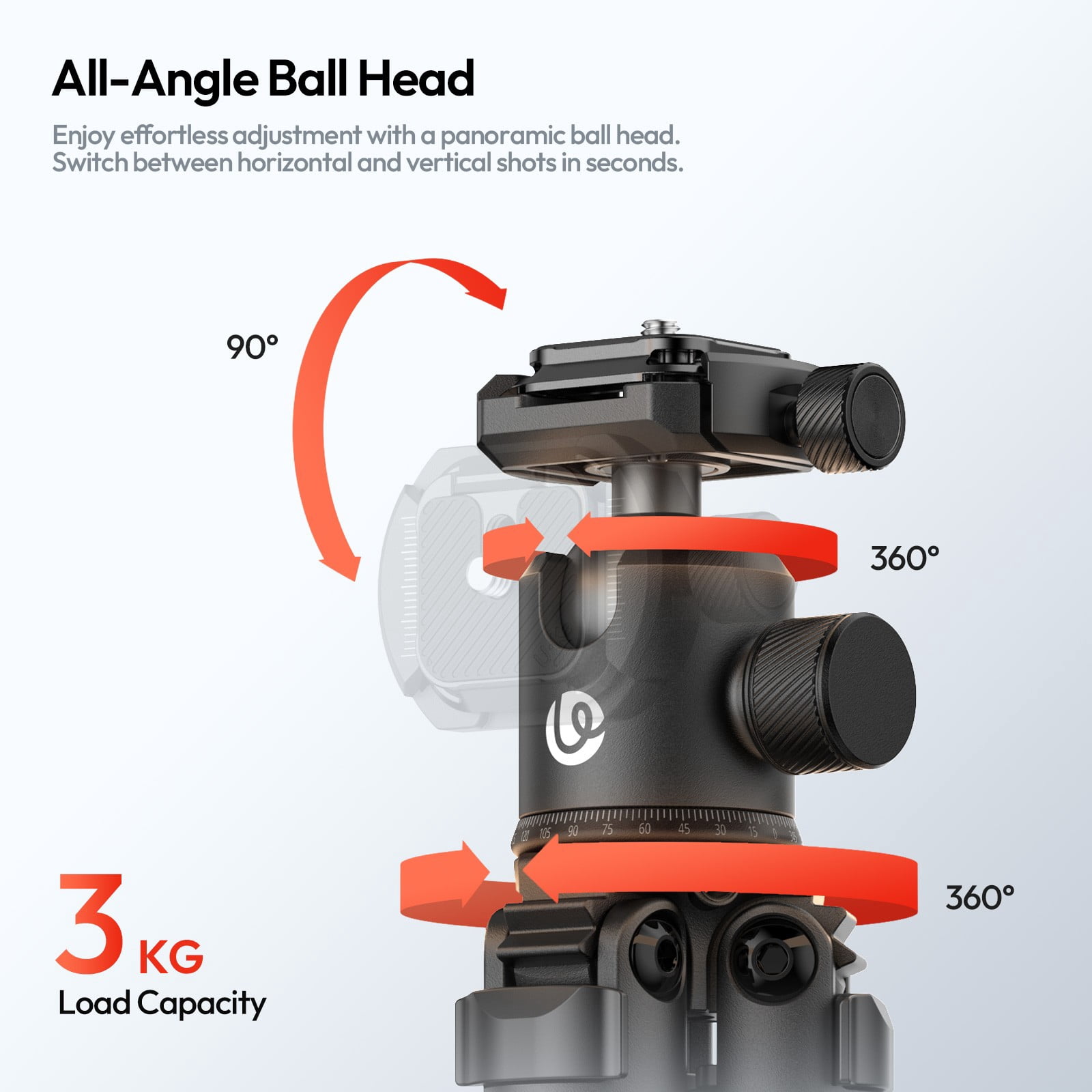 Ulanzi TT30 Portable Travel Tripod, Lightweight Aluminum Compact Camera Tripod with Ball Head, 1/4" Mount for Photography & Video