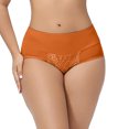 thumbnail image 2 of COMVALUE Women's Lace Underwear Breathable Soft Stretch Hipster Briefs Sexy Bikini Panty (Orange, XL), 2 of 6