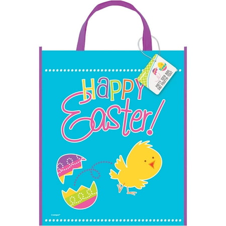 - Large Plastic Happy Easter Goodie Bag, 13 x 11in