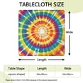 thumbnail image 2 of Tie Dye Color Burst Pattern Square Fitted Tablecloth with Elastic Edge,Square Table Cover,Washable Elastic Table Cover for Home Kitchen Party Decor 34"x34", 2 of 6