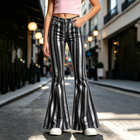 LILIYA Girls Yoga Pants Slim Fit Flared Yoga Pants Print Bell Bottom Fashionable High Waisted Stretchy Pull On Bootcut Sweatpants Trousers Casual Preppy Clothes Back to School