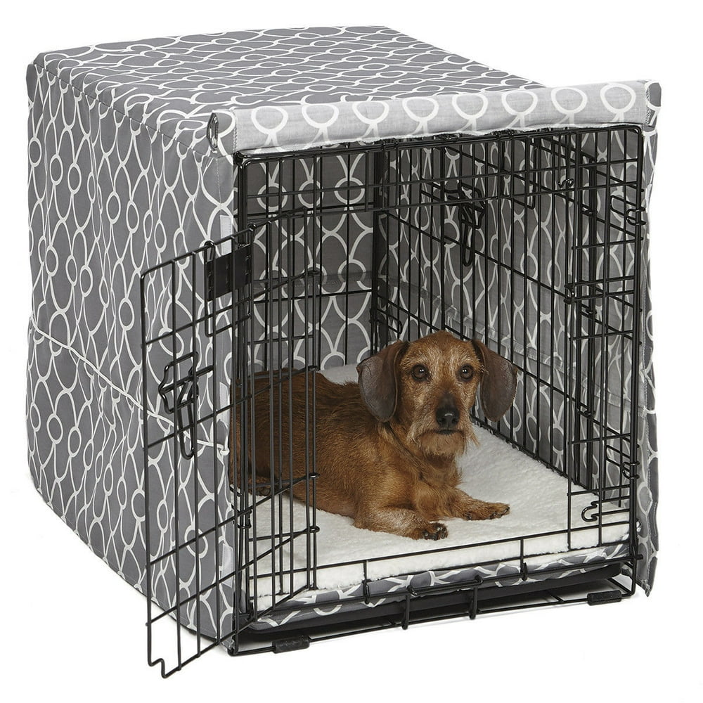 Dog Crate Cover High Quality Quiet Time Private Secure Comfort Cool Grey Pattern (30") Walmart