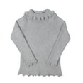 thumbnail image 2 of ATOGUTA Girl's Ribbed Turtleneck Cable Knitted Sweater Slim Pullover Sweater for Kids Gray Size 12M-5T, 2 of 6