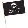 thumbnail image 2 of Classic Pirate Buccaneer Skull And Crossbones Rayon Flag Decoration, 2 of 2
