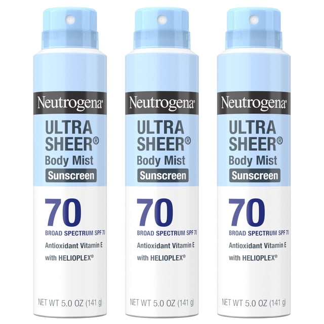 Protector solar en aerosol Neutrogena Ultra Sheer SPF 70 150 ml (x3)