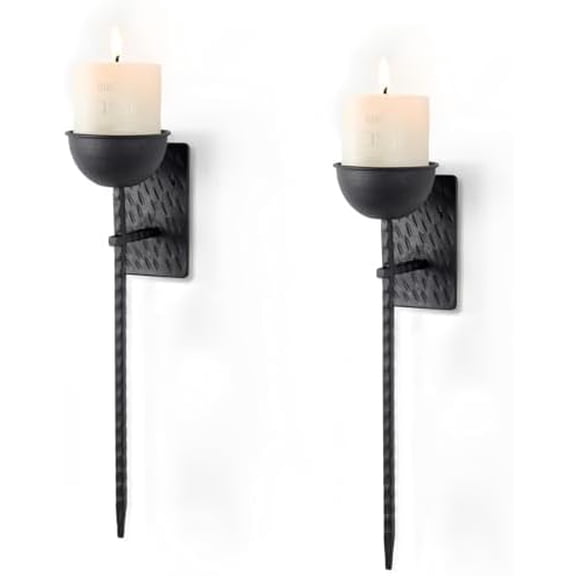 Gothic Wall Sconce Candle Holder Black Retro Wall-Mount Metal Candle Holders Hanging Iron Wall Candle Sconce for Home,Living Room, Bathroom, Dining Room, Set of 2$$Home Decor, Kitchen, & Other