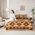 thumbnail image 5 of Manfei Retro Wolf 7-Piece King Bedding,Vintage Check Pine King Bed in a Bag,Golden,Black Reversible, 5 of 7