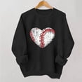 thumbnail image 2 of Gamivast Graphic Sweatshirts for Women Game Day Glitter Heart Baseball Stitching Print Crew Neck Long Sleeve Pullover Tops Casual Athletic Wear, 2 of 5