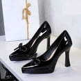 thumbnail image 5 of High Heels for Women Stiletto Pointed Toe Pumps 12CM Bow Wedding Shoes Sexy for Bride Prom Party, 5 of 6