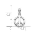 thumbnail image 2 of 10k White Gold Polished Peace Symbol Pendant Necklace 31.25mm Long Pendant for Women - .7 Grams, 2 of 2