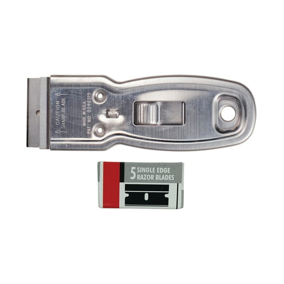 Excel Flat Metal Safety Scraper, Rust-Resistant, 6 Count