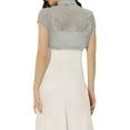 thumbnail image 3 of MODA NOVA Juniors Lace Cardigan Stand Collar Short Elegant Shrug, 3 of 5