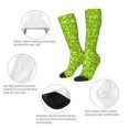 thumbnail image 3 of Rateoe Lime green glitter Pattern Women’s Knee High Crew Socks,Trouser Socks Comfortable, Breathable, Moisture-Wicking and Soft, 3 of 6