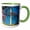 Green/White, variant on 3drose, Washington Dc. Washington Monument Springtime with Blooming Trees., 11oz Two-tone Green Mug