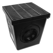 12"x12" Square Catch Basin Kit (Black Grate)