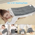 thumbnail image 2 of 12" x 24" Heating Pad  with 3 Heat Settings, Auto Shut off, Machine Washable, Grey, 2 of 8