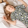 thumbnail image 3 of Balery Panda With Crown And Stars Conjunto de Pijama Infantil de Manga Corta con Estampado – Ropa de Dormir de Algodón Suave-Large, 3 of 3